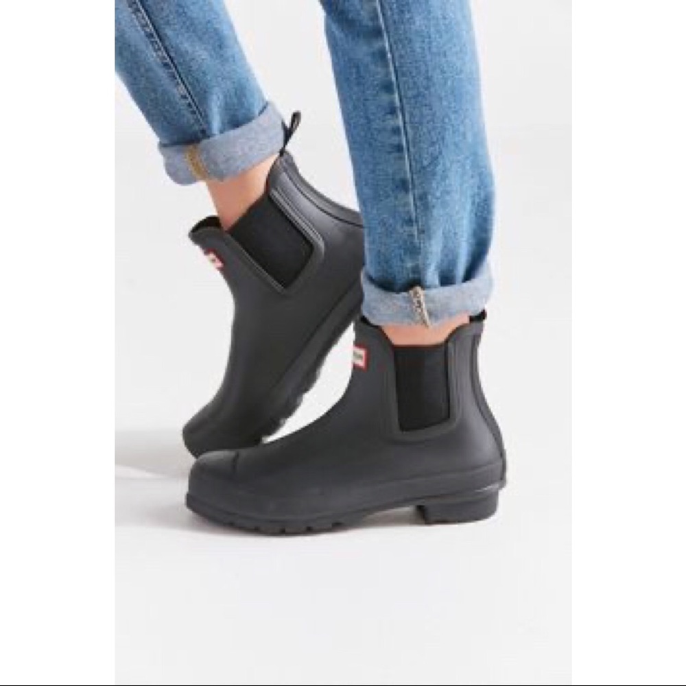 New Hunter Original Chelsea Boot, Black/Luna, 7